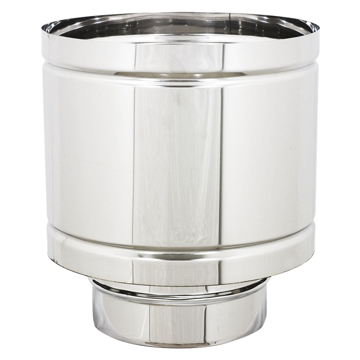 Fumaiolo comignolo cappello antivento a forma di Botte acciaio inox da 8 a 25 cm - 8 cm