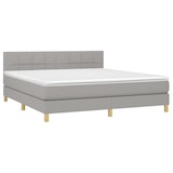 thumbnail of vidaXL Boxspringbett mit Matratze & LED Hellgrau 160x200 cm Stoff
