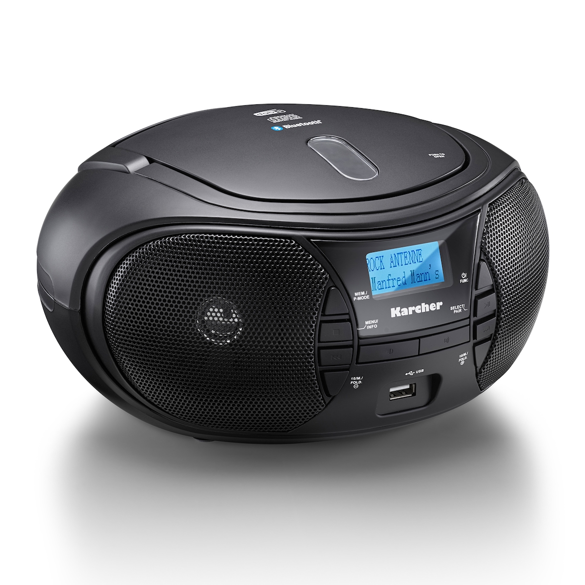 Kärcher Karcher RR 5028D tragbares CD Radio (CD-Player, DAB+ Radio, Bluetooth, Batterie/Netzbetrieb, USB)