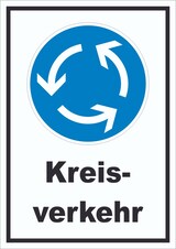 thumbnail of Schild Kreisverkehr A6 Rückseite selbstklebend