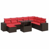 thumbnail of vidaXL 9-tlg. Garten-Sofagarnitur mit Kissen Braun Poly Rattan Akazie