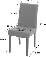 thumbnail of 6er-Set Esszimmerstuhl Stuhl Küchenstuhl klassisch und zeitlos  | HxBxT 90x43x56cm | Sitzhöhe 45cm |  Kunstleder  |  helle Beine |  Grau matt