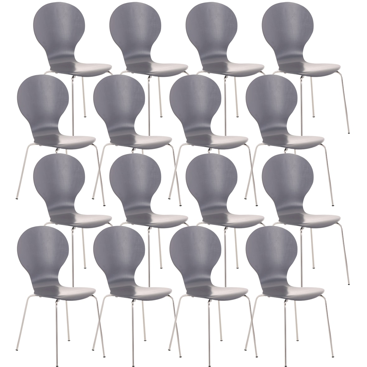 16 x Stapelstuhl DIEGO grau