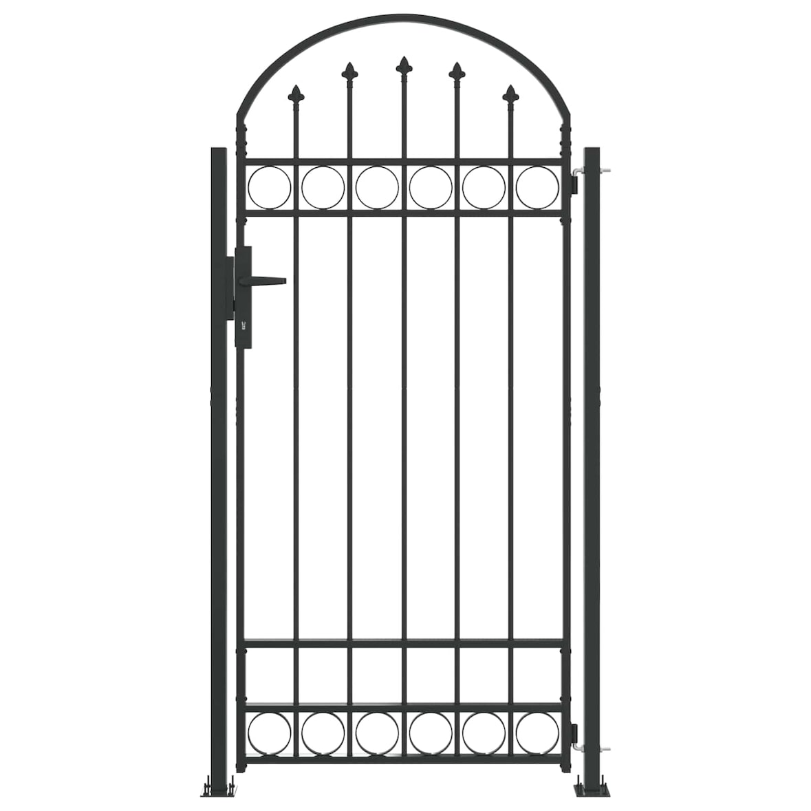 vidaXL Afrasteringspaal met slot Grijs 200 x 88 x 14 cm Staal