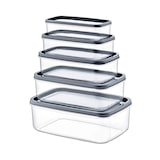 thumbnail of Set 5 Recipientes Herméticos para Alimentos, de forma Rectangular Gris 7house