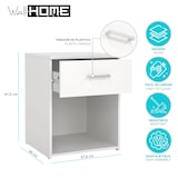 thumbnail of WellHome - Nachttisch aus Holz mit 1 Schublade in der Farbe Weiß 38 x 36 x 48 cm - Duero White