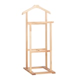 thumbnail of Relaxdays Herrendiener Holz, stummer Diener für faltenfreie Anzüge, Walnuss Kleiderständer HxBxT 102 x 47 x 50 cm, natur