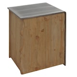 thumbnail of Beistelltisch HWC-L76, Kommode Nachttisch Schrank, Industrial Massiv-Holz MVG 60x50x40cm, natur mit Metall-Optik