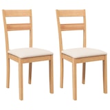 thumbnail of Chaises à manger coussins 2 pcs naturel bois massif caoutchouc Modèle Vega ProDesk Confort
