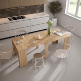 thumbnail of Mesa consola de comedor extensible hasta 222cm,  color roble claro, Dimensiones cerrada: 90x58x77cm de alto.  _ 235R2018