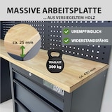 thumbnail of Werkstattwand 13-tlg. modulares Werkstattschranksystem aus Stahl mit Holzarbeitsplatte in Anthrazit