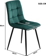 thumbnail of Esszimmer-Set 120x70x74, Schwarz MDF Tisch mit 4 Samt Stühlen Dunkelgrün, Eisenbeine, Moderne Eleganz für Esszimmer und Wohnzimmer