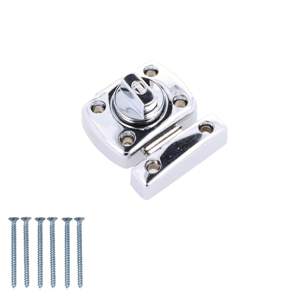 WC Toiletten Schloss 30mm Türriegel Chrom glänzend Türschloss drehbar Schloss