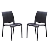 thumbnail of VOLGA set di 2 sedie poltrone da giardino in plastica design moderno colorata Nero colore Nero