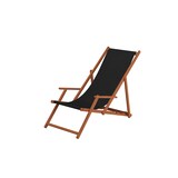 thumbnail of Liegestuhl schwarz Sonnenliege Gartenliege Holz Deckchair Strandstuhl Massivholz Gartenmöbel 10-305