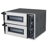 thumbnail of Forno elétrico de pizza para 2 pizzas 35 cm Ø, 2 câmaras 40 x 40 cm, gama de temp.: 50-350°C, 2,4 kW, 230 V, 11036 Vaiotec