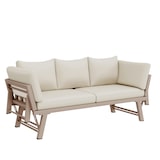 thumbnail of Merax Gartenmöbel Outdoor Lounge 3-Sitzer-Sofa, verzinkter Eisen, Sonnenliege mit klappbaren Armlehnen, Beige
