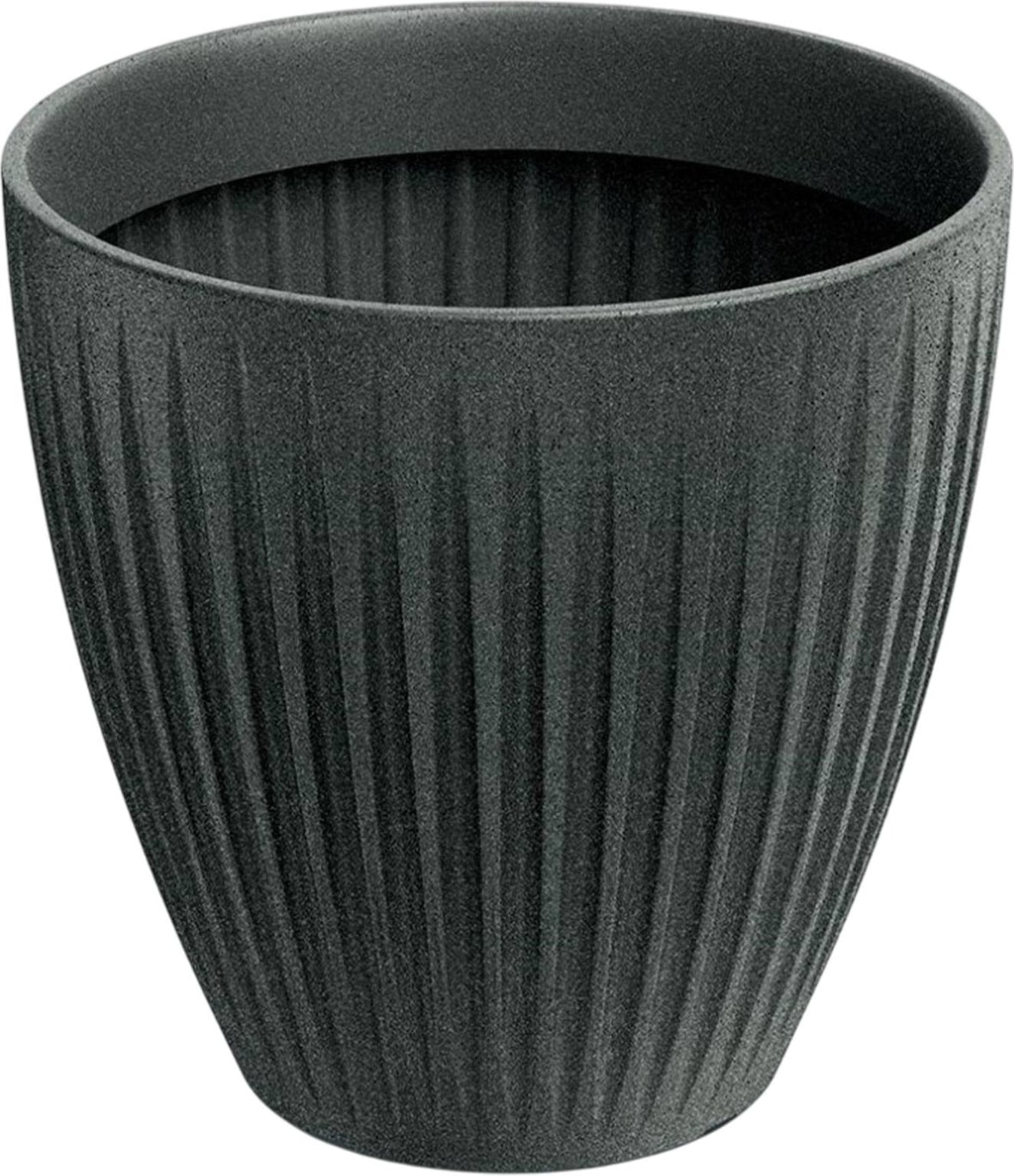 WellHome - Blumentopf aus rotationsgeformtem Kunststoff 32L Ø40x40cm in farbe Graphitgrau - Latia Round MIDL