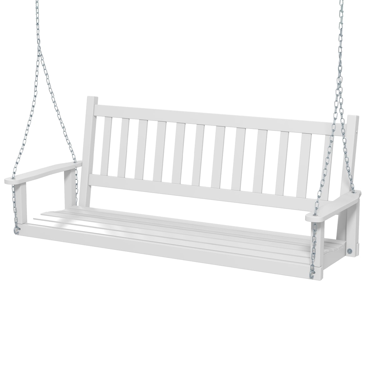 COSTWAY Hängebank aus Massivholz, 3-Sitzer-Gartenschaukel, Tragkraft 360 kg