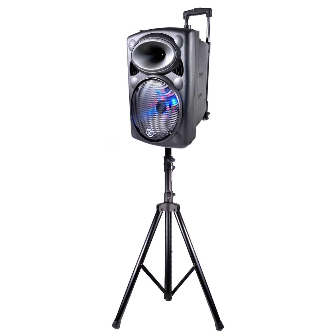 Enceinte Mobile 10" 500W Amplifiée à LEDs + pied