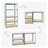 thumbnail of PROREGAL Mega Deal 4x Étagère charge lourde TIGER | HxLxP 180x90x60cm | 265kg par niveau | Gris | Étagère robuste de garage