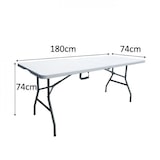thumbnail of Table de réception traiteur pliante - 8 personnes - 180x74xH73,5 cm - Structure en acier et plateau en polyéthylene PEHD - Blanc AUCUNE