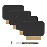 thumbnail of Securit® Lot de 4 Mini Ardoises de table - Silhouette Rectangle - Socle en bois - Feutre-craie inclus