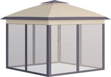 thumbnail of Carpa Plegable Exterior 3,3x3,3x2,88 m Altura Ajustable Cenador de Jardín con Doble Techo 4 Mosquiteras Extraíbles y Bolsa de Transporte para Fiestas