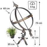 thumbnail of DanDiBo Sonnenuhr Garten Groß Gartenuhr Wetterfest Patina Outdoor Metall Schmiedeeisen Deko Wetterfest 70 cm Uhr Deko