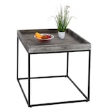 thumbnail of Mesa auxiliar HWC-K71, mesa de centro mesa de centro, madera de paulownia certificada MVG metal 60x60x60cm ~ gris oscuro