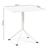thumbnail of Table carrée 70x70 cm d’extérieur en polypropylène et acier galvanisé, pour jardin, bar, terrasse, hôtel, restaurant, résistante - Willy / Blanc