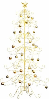 thumbnail of vidaXL Metall Weihnachtsbaum Gold 180 cm Pulverbeschichteter Stahl