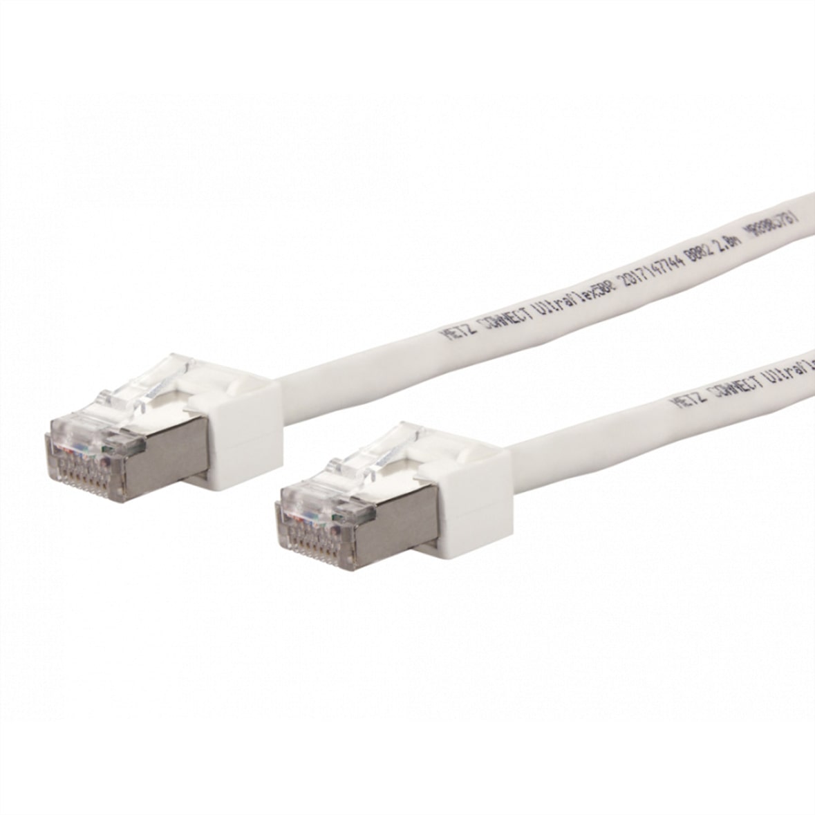 METZ CONNECT Patchkabel Cat.6 (Class E) S/FTP, Ultraflex500 VoIP, AWG 26, LSOH, weiß, 0,5 m