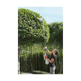thumbnail of Heggenschaar op telescoopsteel 40V - 43cm blad - 2,5Ah Lithium batterij + 40V LED lader - Schouderriem IKRA