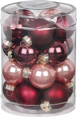 thumbnail of 20 Weihnachtskugeln 3cm Glas Christbaumkugeln Weihnachtsbaumkugeln weinrot rosa