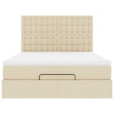thumbnail of vidaXL Ottoman-Bett mit Matratze & LEDs Creme 140x200 cm Stoff