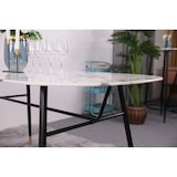thumbnail of SIT Möbel Eettafel in marmerlook | 160 x 90 cm | Tafelblad glas wit | onderstel metaal zwart | B 160 x D 90 x H 77 cm | 19000-22 | Serie TISCH