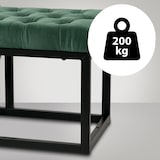 thumbnail of Banco Polson Terciopelo Negro Verde/150 cm