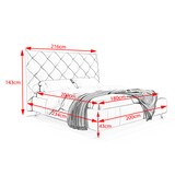 thumbnail of KAWOLA Bett ANNY Polsterbett Leder weiß 180x200cm