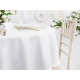 thumbnail of Tischdecke rund Polyester Stoff D. 280cm Schmutzabweisend Abwaschbar Matt Tisch Decke Hochzeit Tischtuch Partytischdecke Tischdeko Hochzeitsdeko Weiß