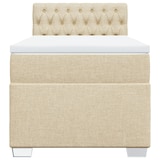 thumbnail of vidaXL Boxspringbett mit Matratze Creme 90x200 cm Stoff