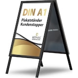 thumbnail of Plakatständer Kundenstopper Keitum Black Line DIN A1 schwarz | beidseitig für 2 Plakate | entspiegelte Schutzscheiben | Gehwegaufsteller | Dreifke®