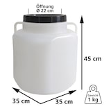 thumbnail of plasteo® 40 Liter Schraubdeckelfass weiß Weithalsfass, Lebensmittelecht, BPA-Frei, Futtertonne Kunststofffass Deckelfass Regentonne Sauerkrautfass