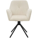 thumbnail of tectake Draaibare fauteuil Lenia, gestoffeerd - 6-delige set Fluweel crème/zwart