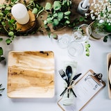 thumbnail of BIOZOYG 25 Stück Einwegteller 25x25cm Palmblatt-Teller, quadratisch, biologisch abbaubar, umweltfreundlich, kompostierbar, Wegwerfteller