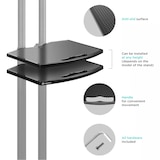 thumbnail of ONKRON zusätzliche AV-Ablage für TV-Ständer Standfuss TS1881-BLK / WHT höhenverstellbar tragbar bis 4,5 kg LxB 510x320 mm APT1881 Schwarz