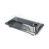 thumbnail of 600 Uds. Bandejas sushi PS reciclable con tapa antivaho (16x9,5cm)  Ref TPSUSHI7
