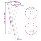 thumbnail of Helloshop26 - Set aus 2 X-förmigen Esstischbeinen 57 x 72–73 cm mit verstellbaren Nivellierfüßen modernes Design weißer Stahl 02_0057186
