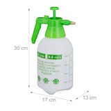 thumbnail of Relaxdays Drucksprüher 2 Liter, einstellbare Messingdüse, für Wasser & Unkrautvernichter, Sprühflasche Garten, weiß/grün