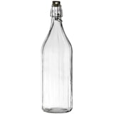 thumbnail of Botella de vidrio con tapa abatible de 1 litro – Botella de agua transparente con tapa abatible – Transparente